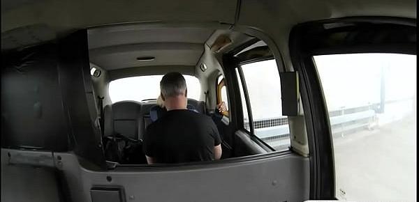  Blonde passenger railed in the backseat for a free fare